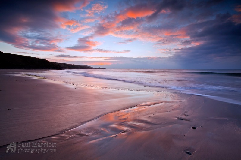 White Strand Beach Sunset - Isle of Man Seascapes