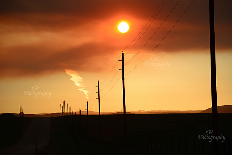 Wildfire Sun - Wyoming Landscapes
