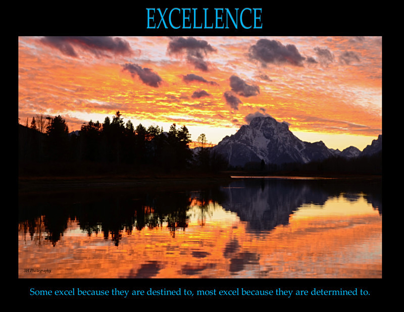 Excellence Poster Oxbow Sunset - Inspirational Office & Classroom Art