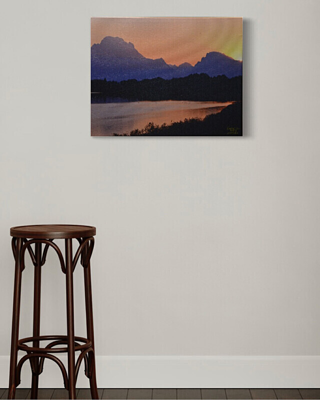 Sunset on the Snake River Canvas - Finished Artwork