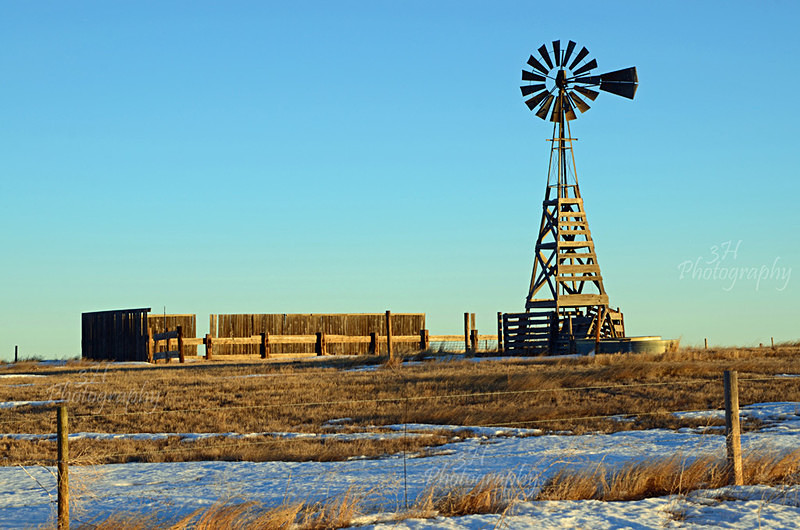 Winter Wyoming Windmill - Wyoming Landscapes