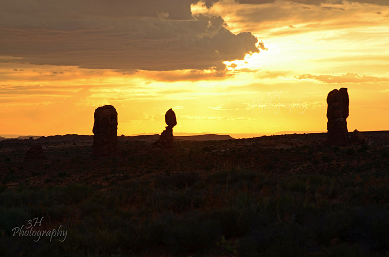 Balanced Rock Silhouette - Western U.S. Landscapes