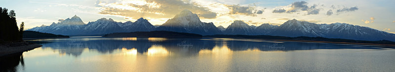 Jackson Lake Teton Range_Panorama - Grand Teton & Yellowstone National Park Landscapes
