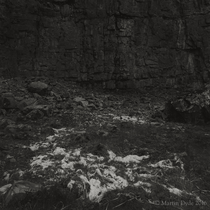 Remains of fallen sheep in disused quarry 3, Fan Bwlch Chwyth, Brecon Beacons | The Silver Monochrome: black-and-white film photography by Martin Dyde