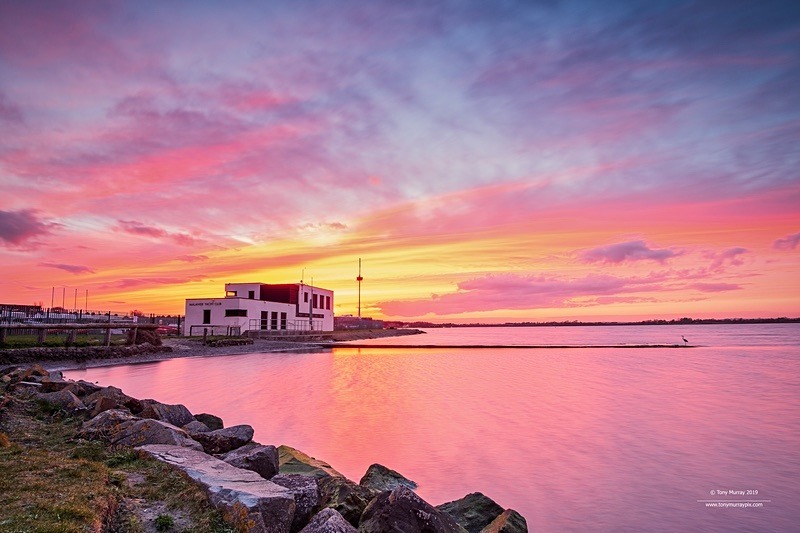 Dramatic Spring sunset at Malahide Yacht club - Malahide