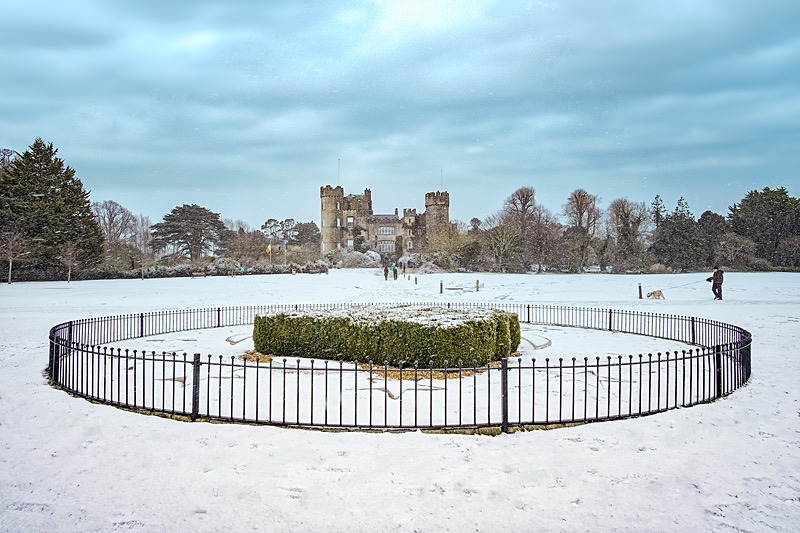 Snow Scene Malahide Castle - Malahide