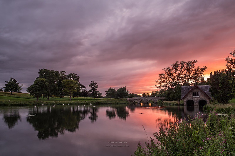 August evening sunset by the Boat house - Carton House