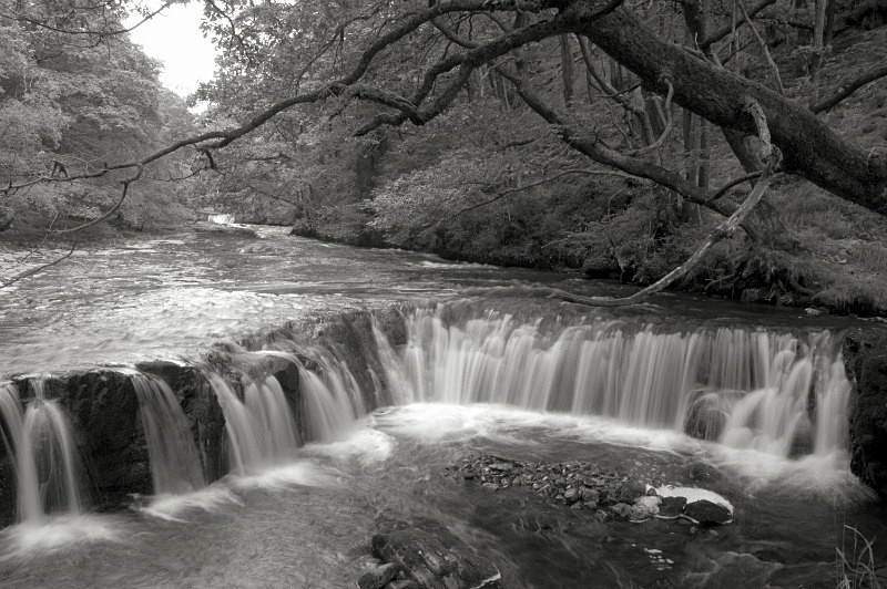 Waterfall, South Wales - Monochrome