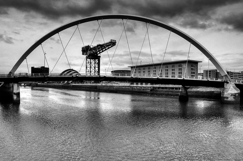 Finnieston crane  squinty bridge 02 BW - Glasgow & strathclyde