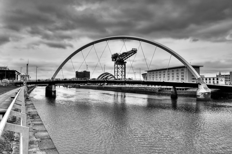 Finnieston crane  squinty bridge 04 BW - Glasgow & strathclyde