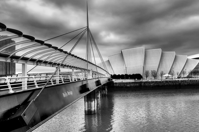 Bells Bridge Glasgow BW - Glasgow & strathclyde