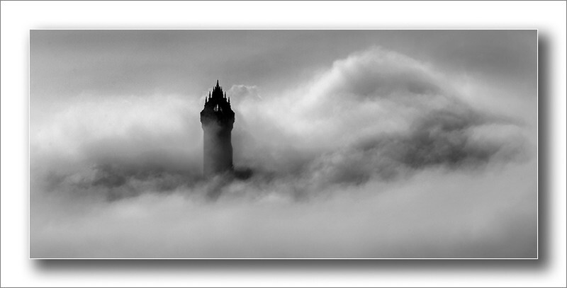 Wallace Monument emerging from mist - Clackmannan & Stirlingshire