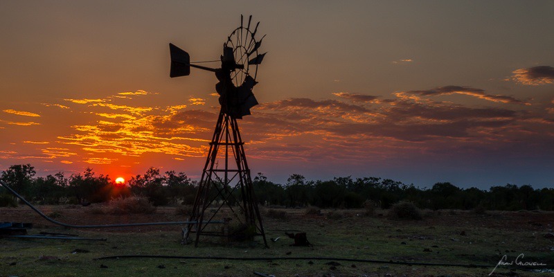 Last light on the Windmill - The Barkly