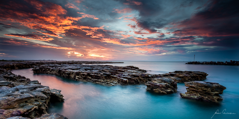 Gold over Rocks - Darwin Foreshore