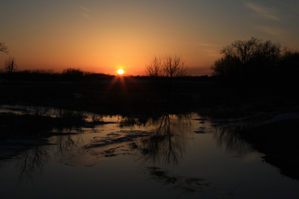 Winter thaw sunset - SW Minnesota