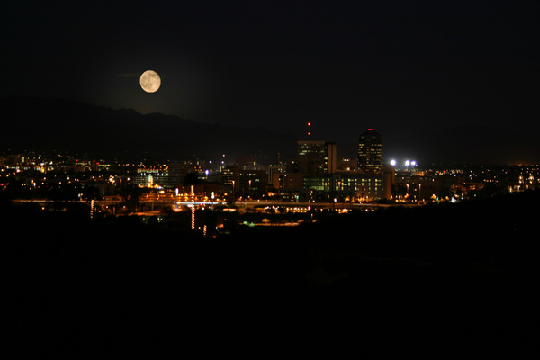 Moonrise on Tucson - Tuscon, Arizona
