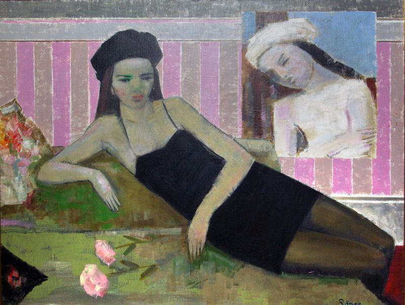 antoinette and a detail of balthus - Oils
