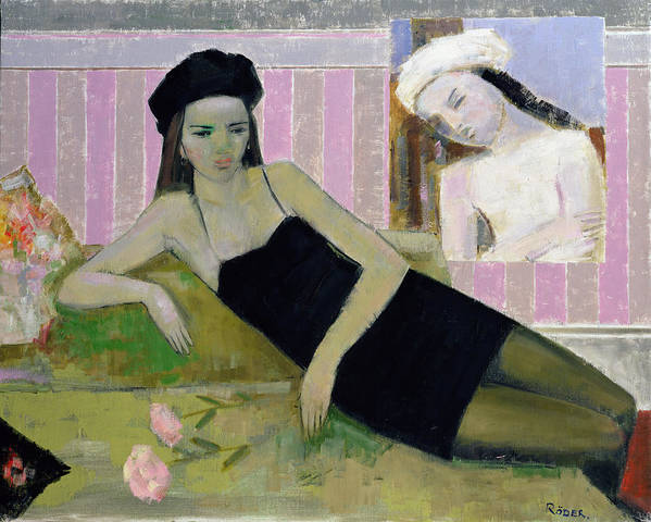 antoinette-and-a-detail-from-balthus-1994-oil-on-canvas-endre-roder - Oils