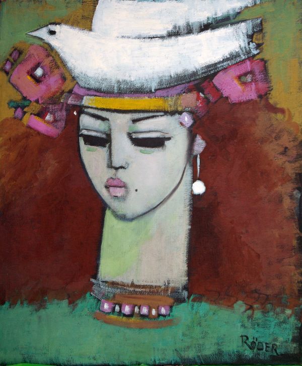 a young figure head model 50x40 - Oils