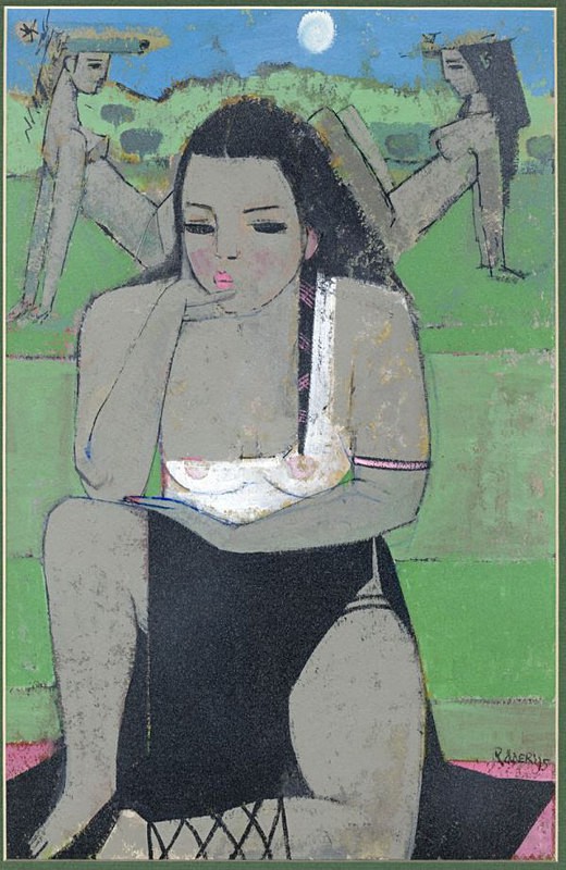 The Model 39x26 cm - Acrylics