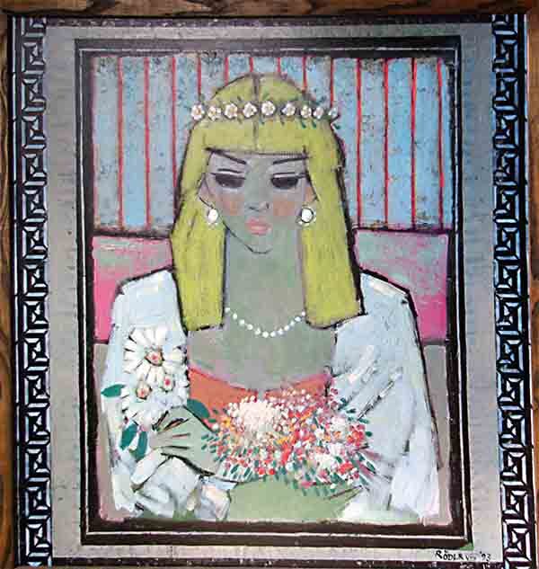 maria and flowers - Oils