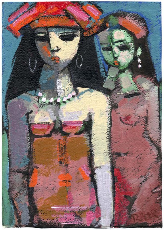 Cousins 35x25 cm - Acrylics