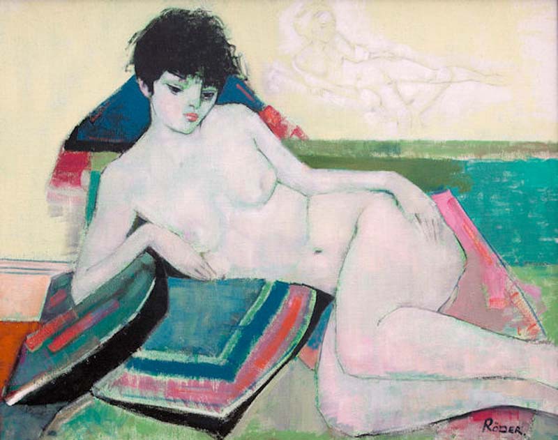 Kate And A Study By Balthus - Oils