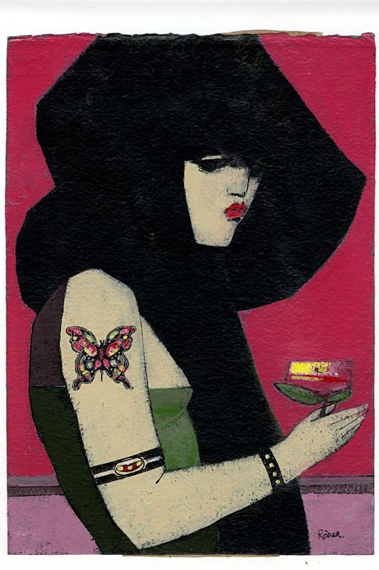 butterfly Tattoo 35x25 cm - Acrylics