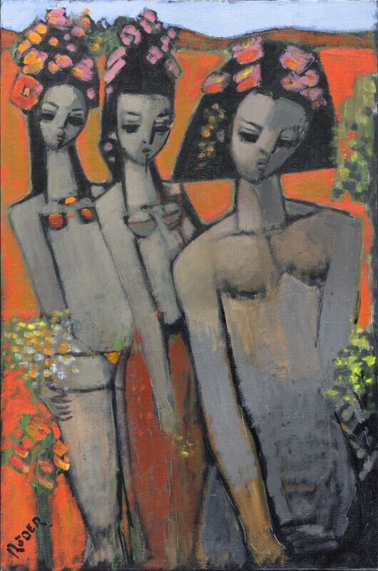 in pensive mood - Oils