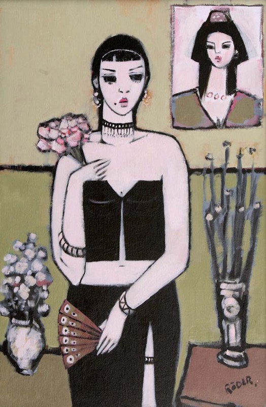 Fan And Garter 75x50 cm - Oils