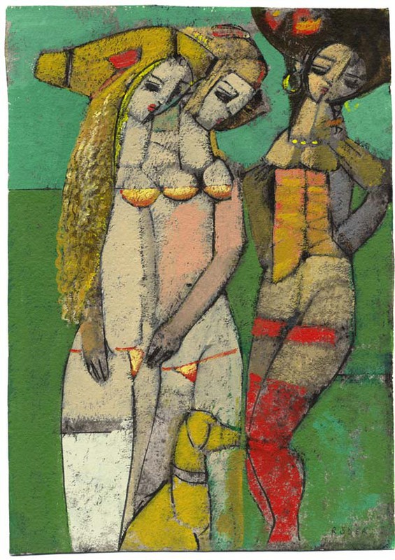 Going For A Stroll 35x25 cm - Acrylics