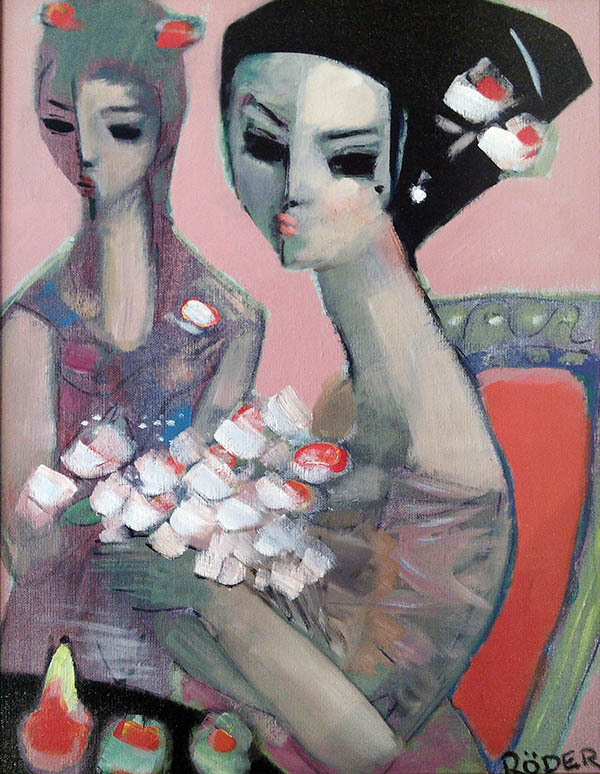 sitter and portrait 40 x 56 - Oils
