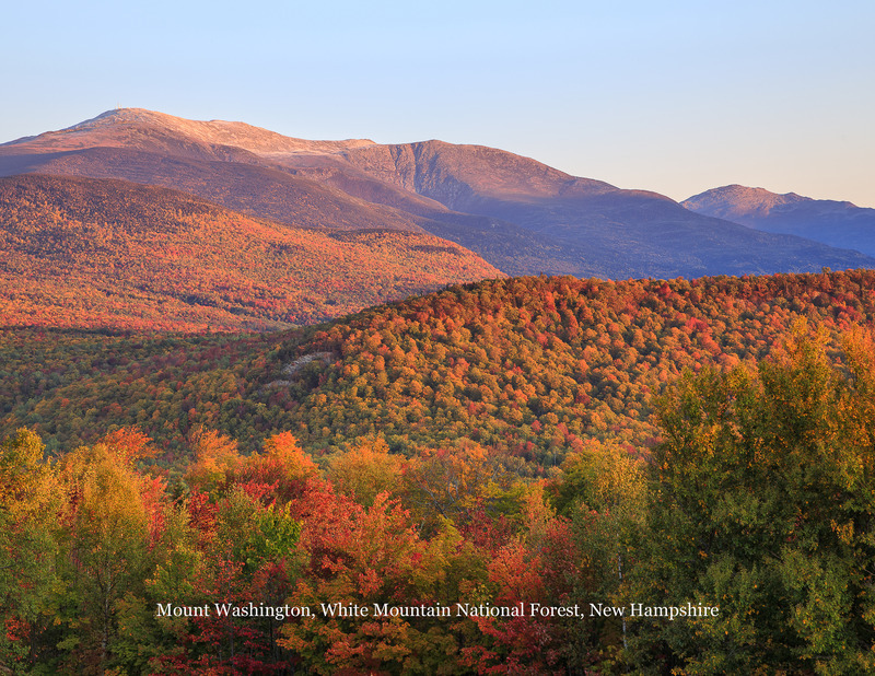 October: View of Mount Washington from Iron Mountain in Autumn - 2023 Natural New England Calendar
