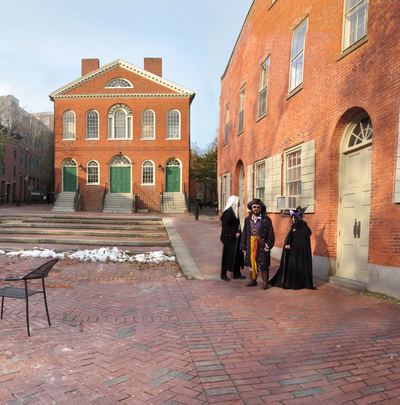 Town Hall, Salem  (detail) - More Halloween