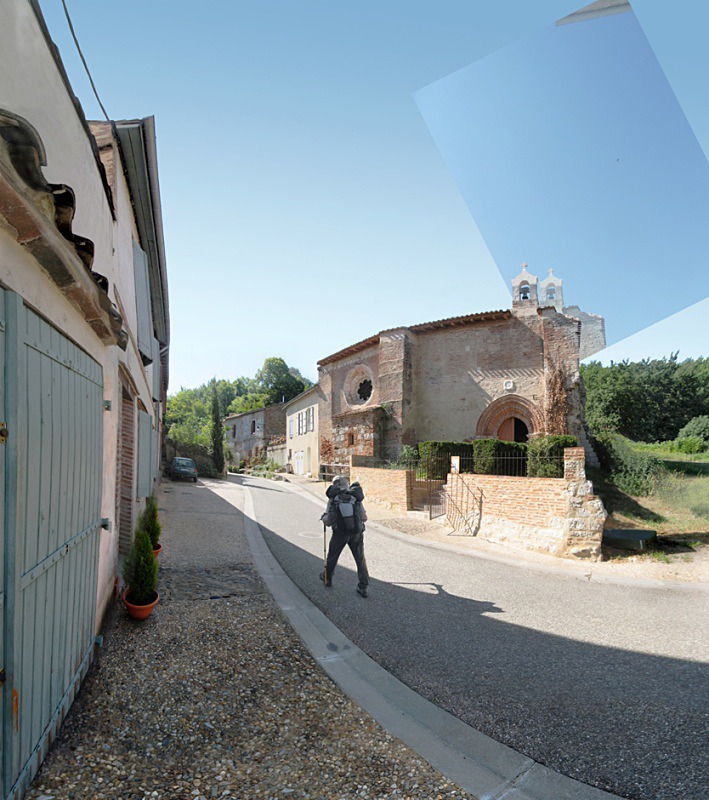 Pilgrim walking, Auvillar - Auvillar France