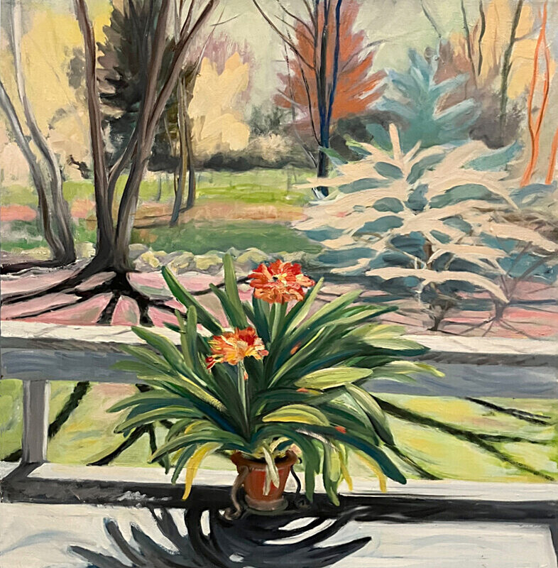 Clivia in Spring - Oil on Canvas