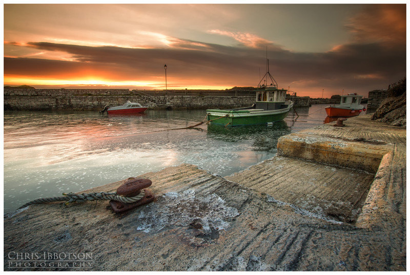 Sunset on the Harbour, Ballintoy