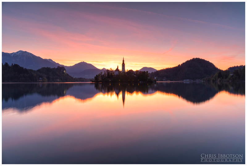 Dawn at Lake Bled, Slovenia