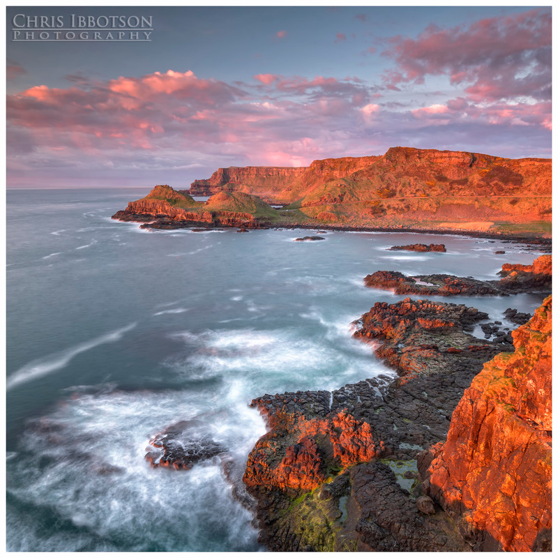 Sunset at Portnaboe, Giants Causeway