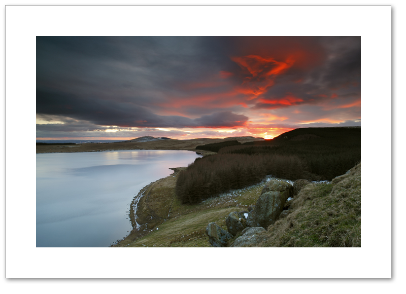 Dramatic sunset, Loch Glow, Cleish Hills, Perthshire