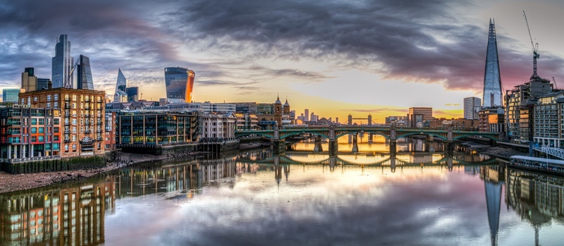 Sunrise from the Millennium Bridge London - City