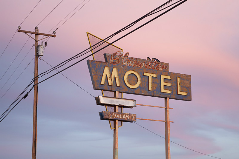 Bluewater Motel sign, Route 66 - American Icons