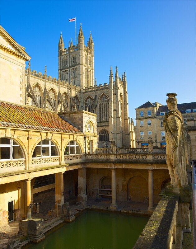 Flying the flag,Bath Abbey and the Roman Baths,Bath. EDC 313