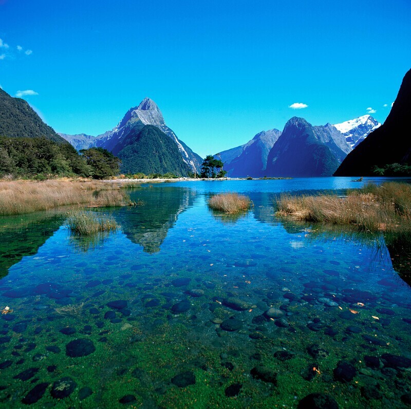 Milford Sound, New Zealand. EDC048. - Greeting Cards from around the world.