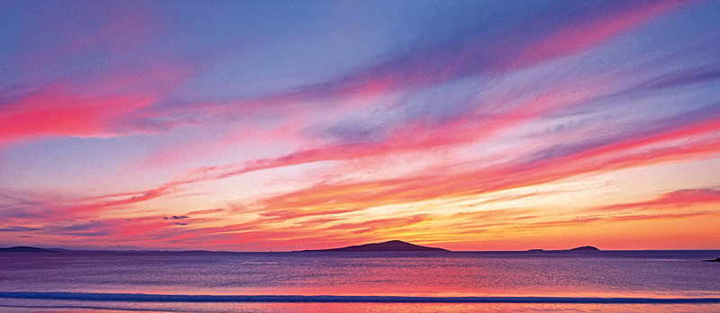 Pabbay Sunset , Outer Hebrides - not available as greeting card - Scotland