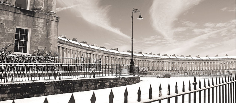 Royal Crescent,Bath - panoramic- sepia EDC284 - Bath
