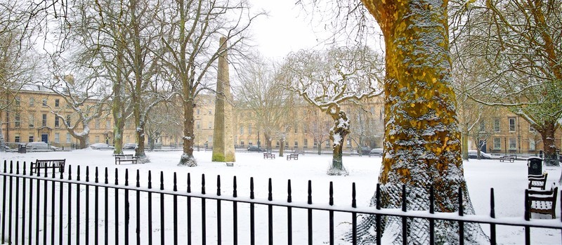 Winter in Queen Square, Bath.  EDC 307 - Bath