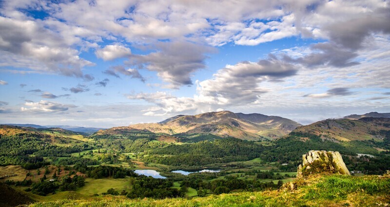 Elter Water and the Conniston Fells. - Lake District