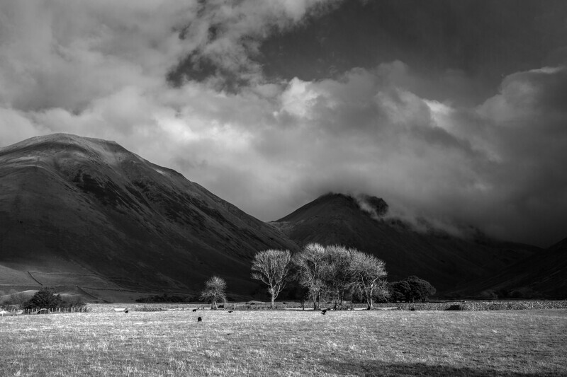 Clouds over wast water - Black and white