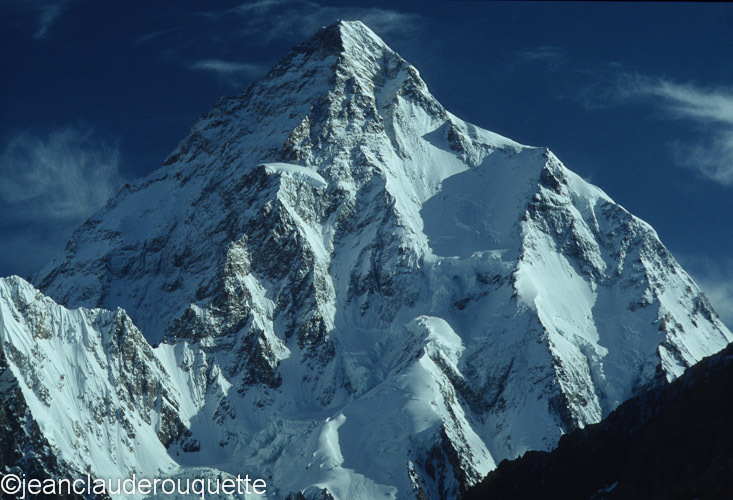K2 8611m from K2BC 5100m - Himalaya 1992-1993 Népal and Pakistan